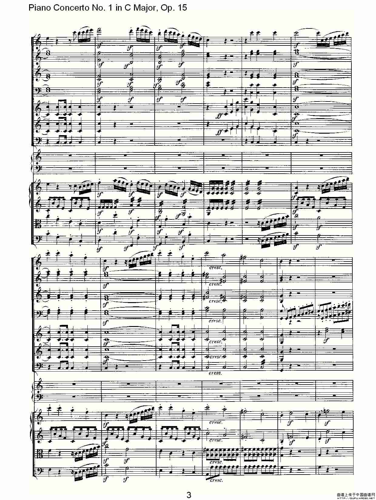 C大调钢琴第一协奏曲 Op.15 第一乐章钢琴曲谱（图2）