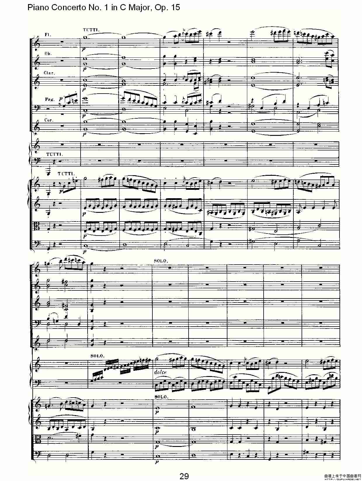 C大调钢琴第一协奏曲 Op.15 第一乐章钢琴曲谱（图15）