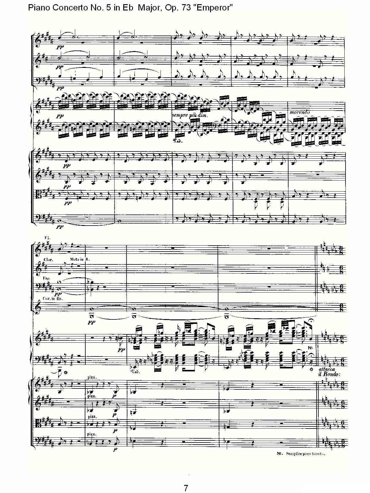 Eb大调钢琴第五协奏曲 Op.73“皇帝” 第二乐章钢琴曲谱（图7）