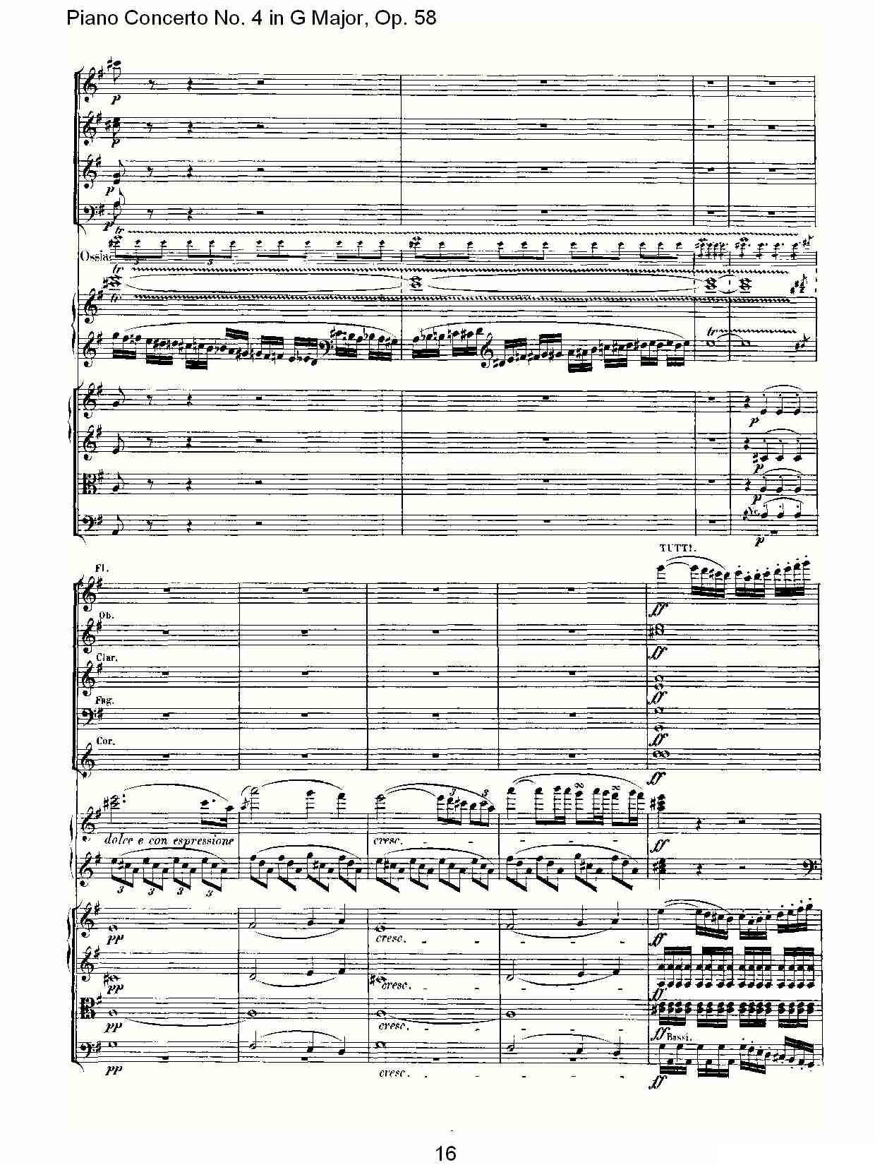 Ｇ大调钢琴第四协奏曲 Op.58 第一乐章钢琴曲谱（图16）