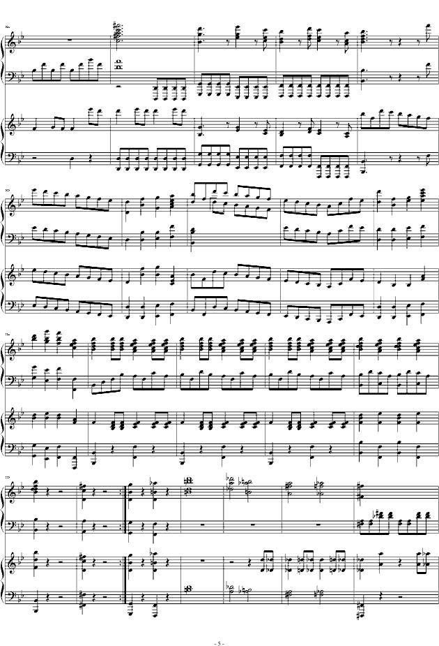 第四十号交响曲第一乐章（双钢琴）钢琴曲谱（图5）