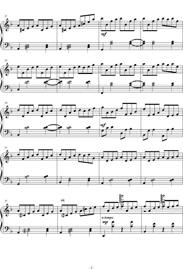 几度枫红钢琴曲谱（图2）