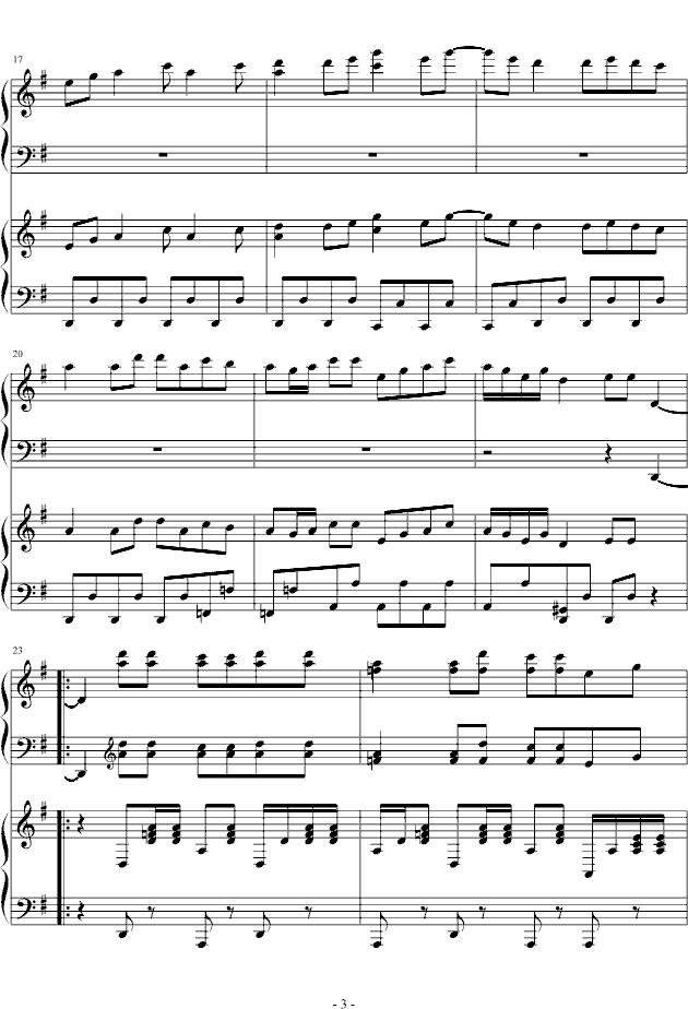 金蛇狂舞（双钢琴）钢琴曲谱（图3）