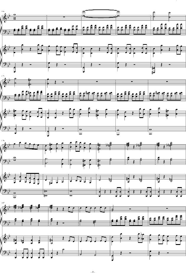 第四十号交响曲第一乐章（双钢琴）钢琴曲谱（图9）