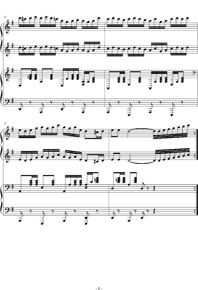 金蛇狂舞（双钢琴）钢琴曲谱（图8）