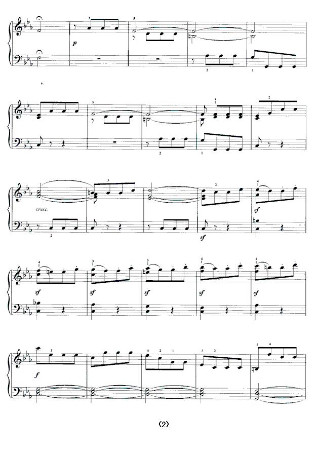 命运交响曲（《c小调第五交响曲》Op.67第一乐章）钢琴曲谱（图2）