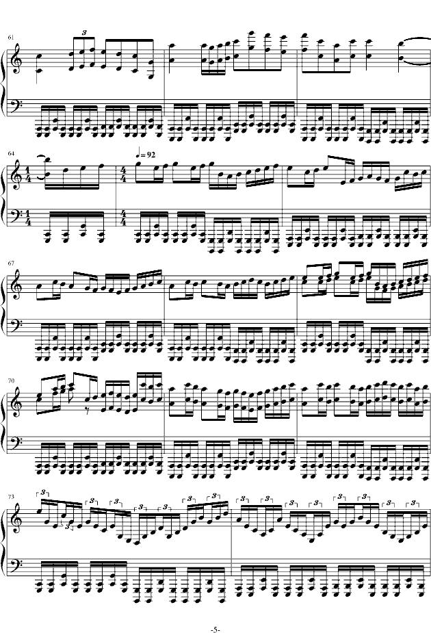 KANON（钢琴版摇滚卡农）钢琴曲谱（图5）