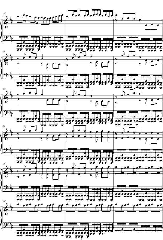 KANON（钢琴版摇滚卡农）钢琴曲谱（图7）