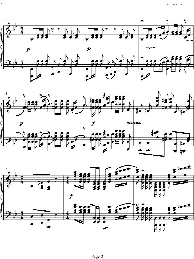 G小调前奏曲.钢琴曲谱（图2）