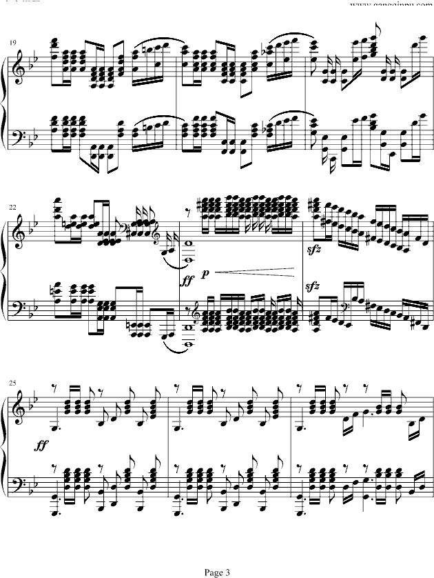 G小调前奏曲.钢琴曲谱（图3）