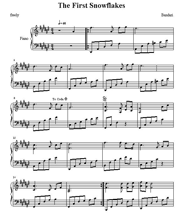 The First Snowflqkes（第一片雪花）钢琴曲谱（图1）
