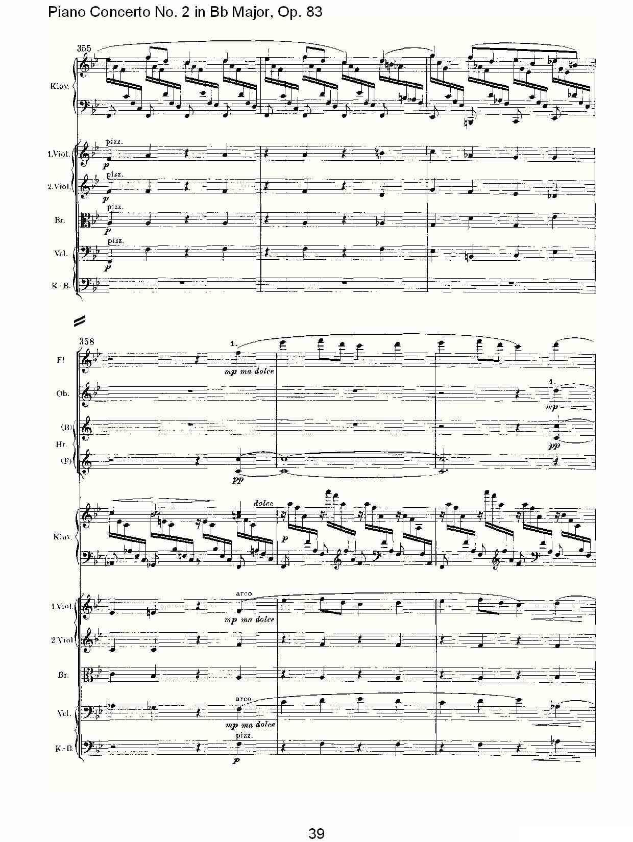 Bb大调钢琴第二协奏曲, Op.83第一乐章（二）钢琴曲谱（图9）