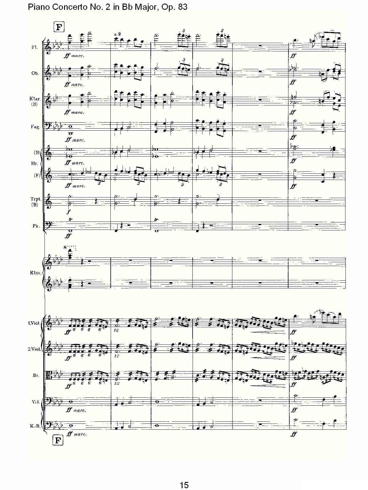 Bb大调钢琴第二协奏曲, Op.83第一乐章（一）钢琴曲谱（图16）
