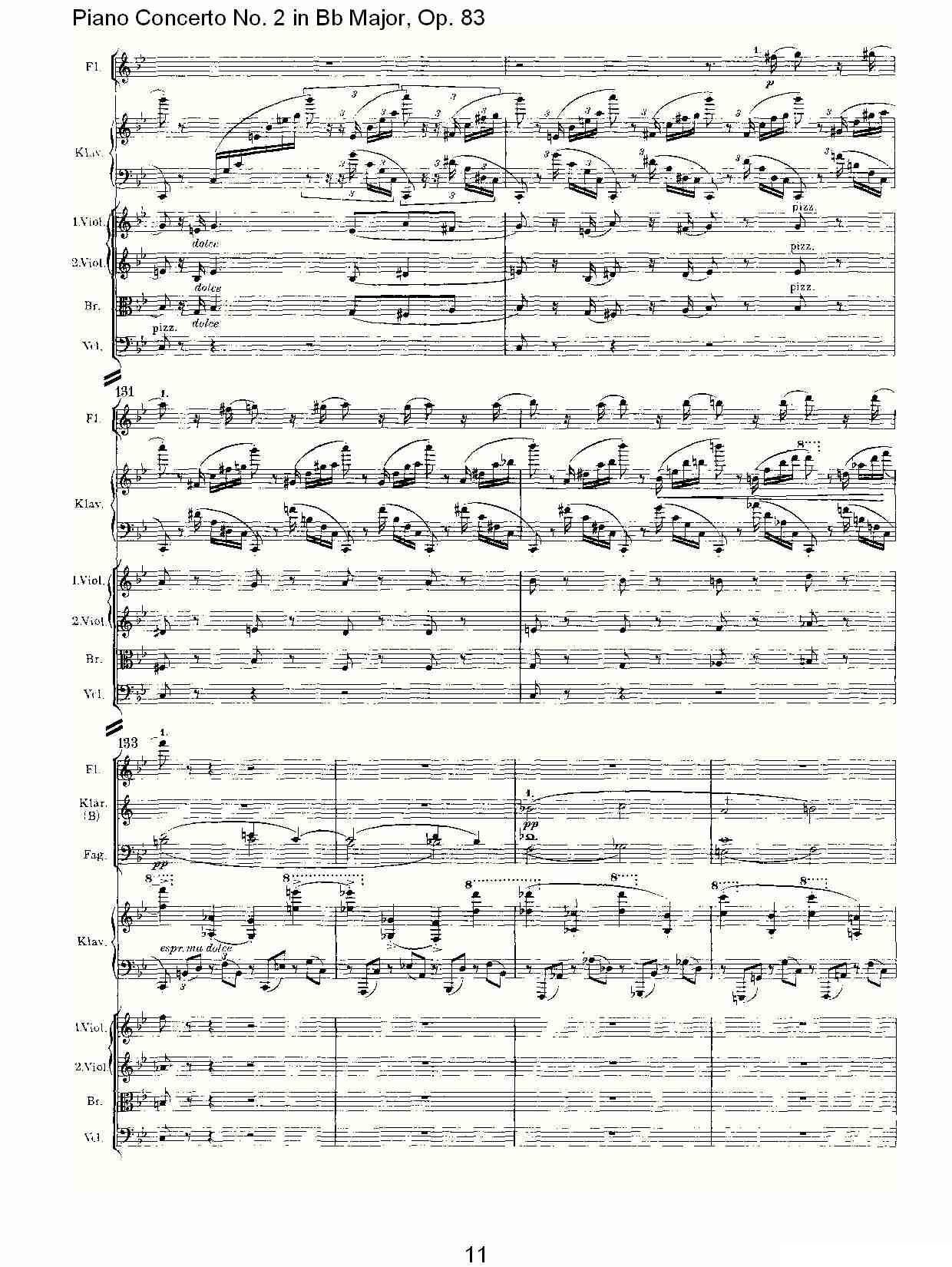 Bb大调钢琴第二协奏曲, Op.83第一乐章（一）钢琴曲谱（图12）