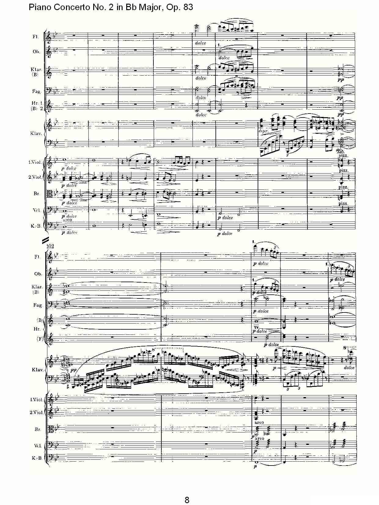 Bb大调钢琴第二协奏曲, Op.83第一乐章（一）钢琴曲谱（图9）