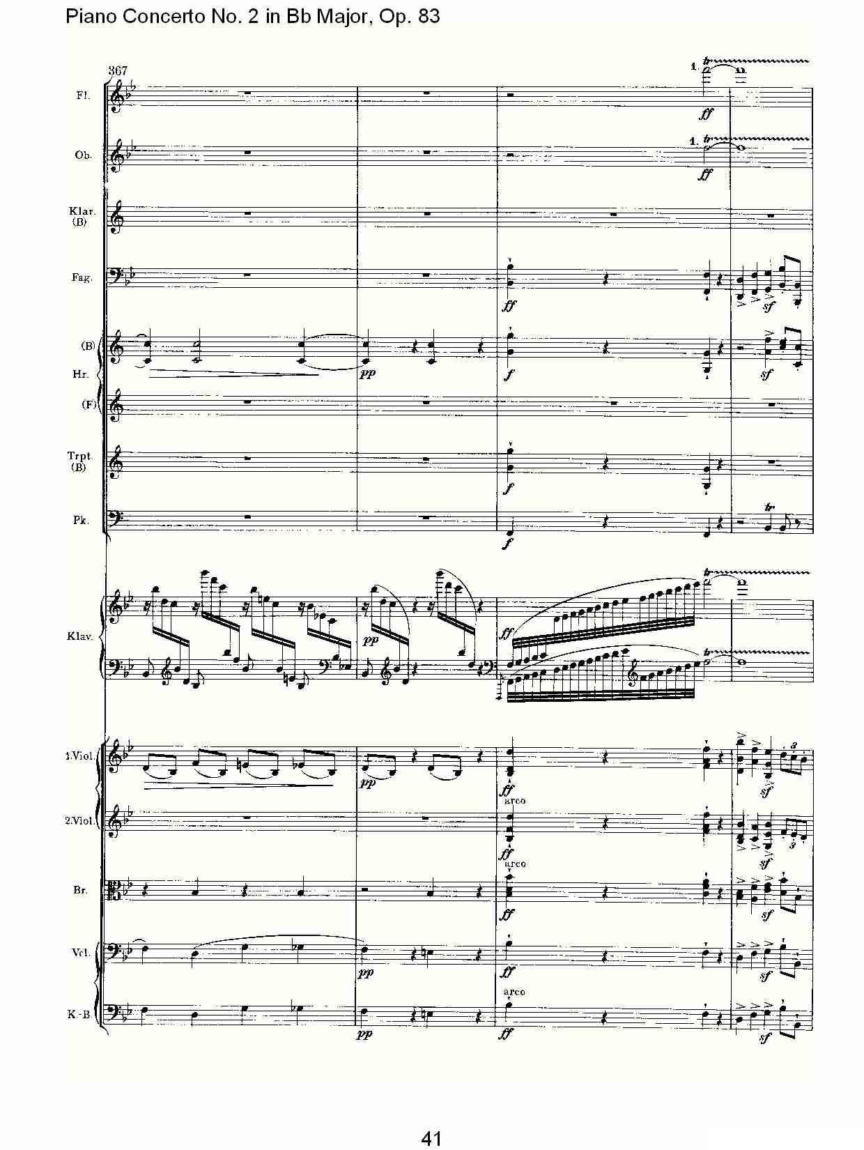 Bb大调钢琴第二协奏曲, Op.83第一乐章（二）钢琴曲谱（图11）