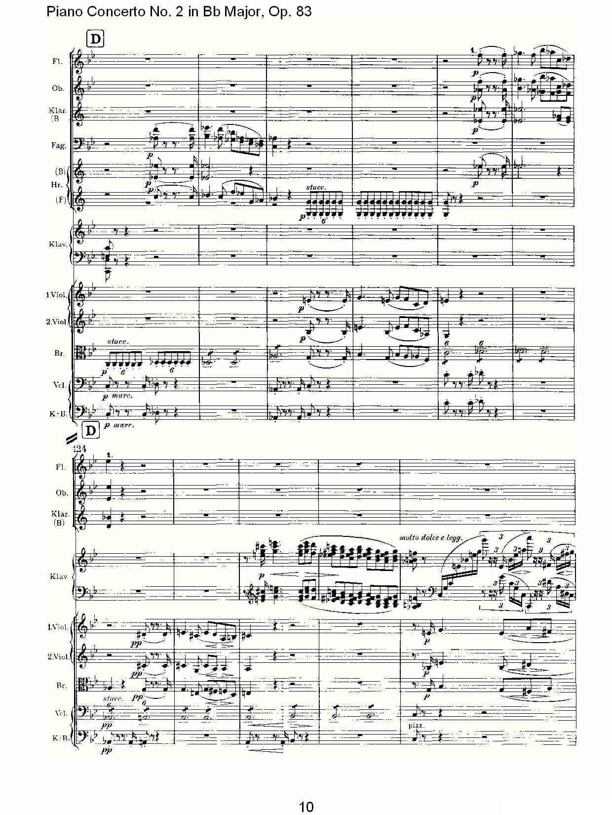 Bb大调钢琴第二协奏曲, Op.83第一乐章（一）钢琴曲谱（图11）