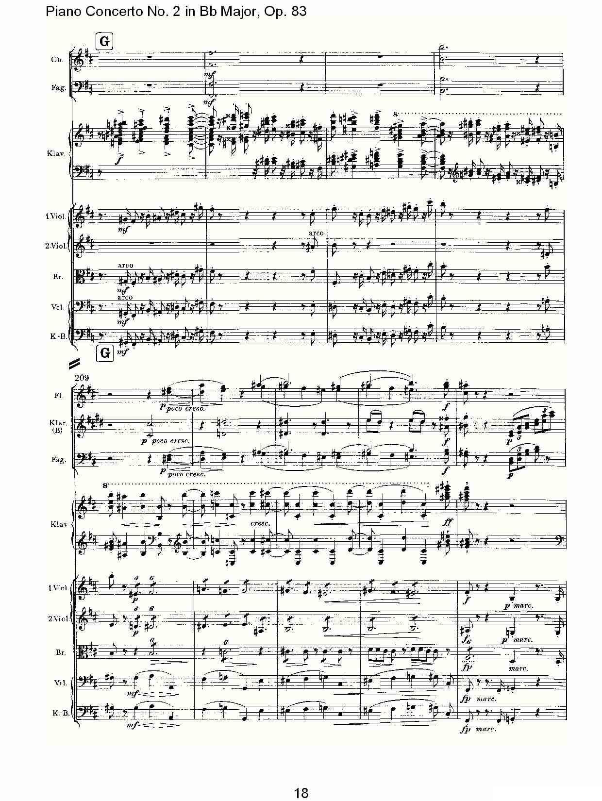 Bb大调钢琴第二协奏曲, Op.83第一乐章（一）钢琴曲谱（图19）