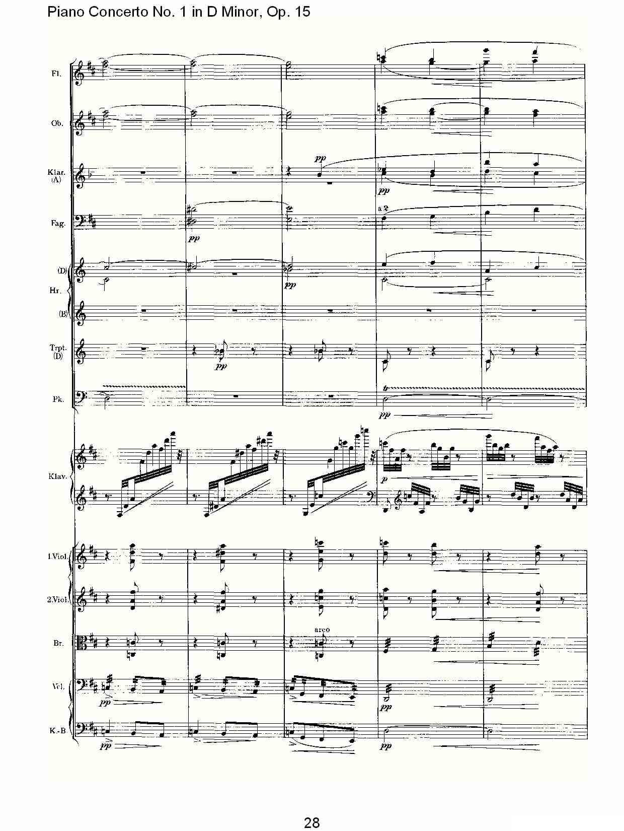 D小调钢琴第一协奏曲, Op.15第三乐章（一）钢琴曲谱（图28）