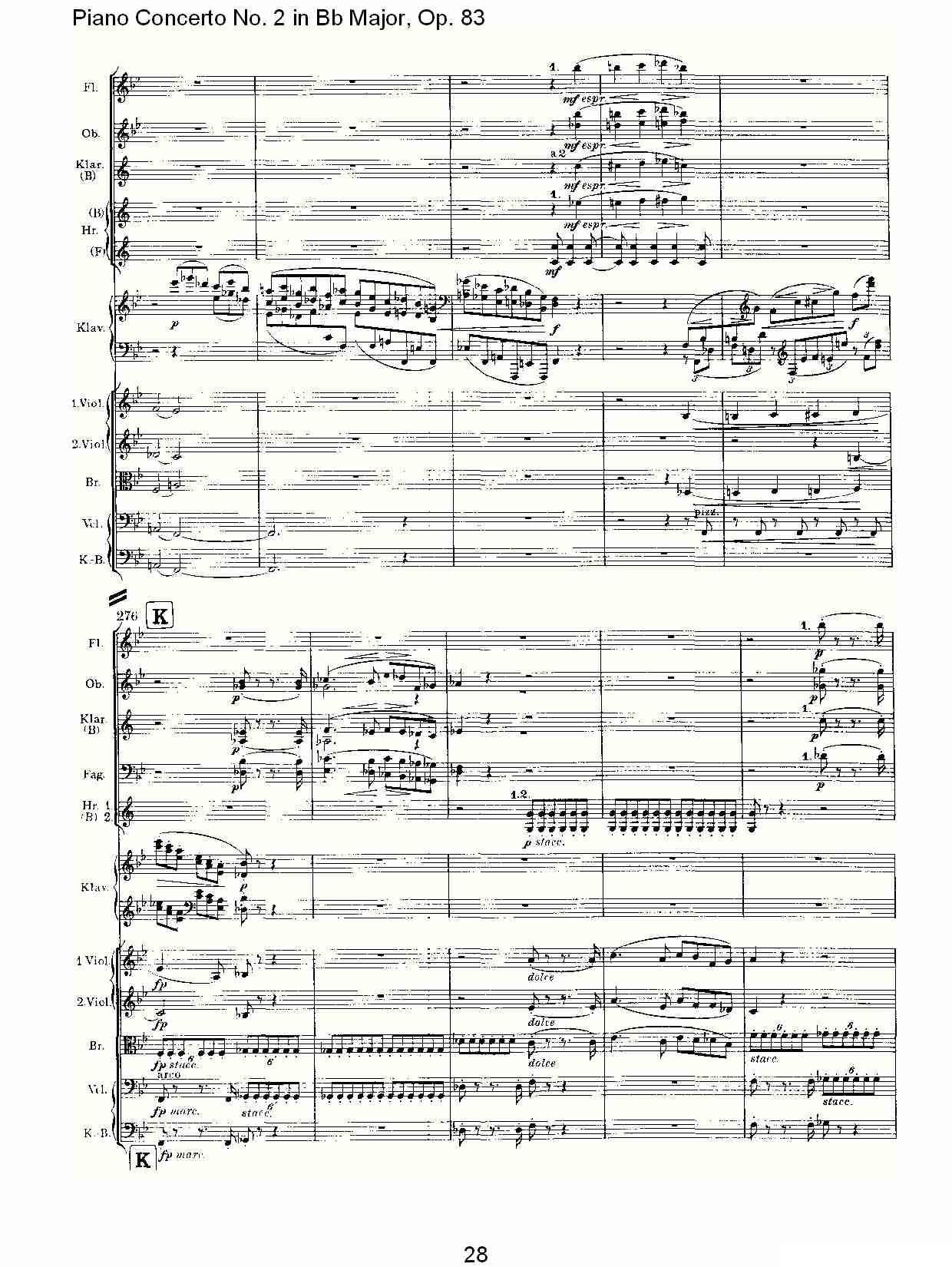 Bb大调钢琴第二协奏曲, Op.83第一乐章（一）钢琴曲谱（图29）