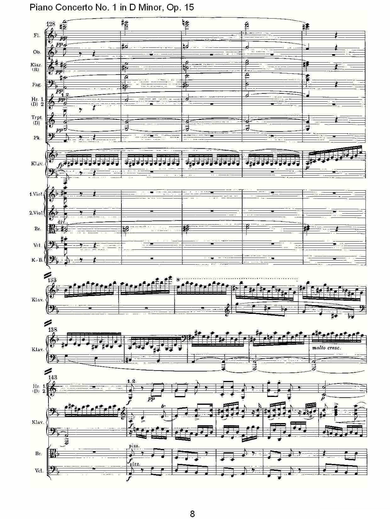 D小调钢琴第一协奏曲, Op.15第三乐章（一）钢琴曲谱（图8）