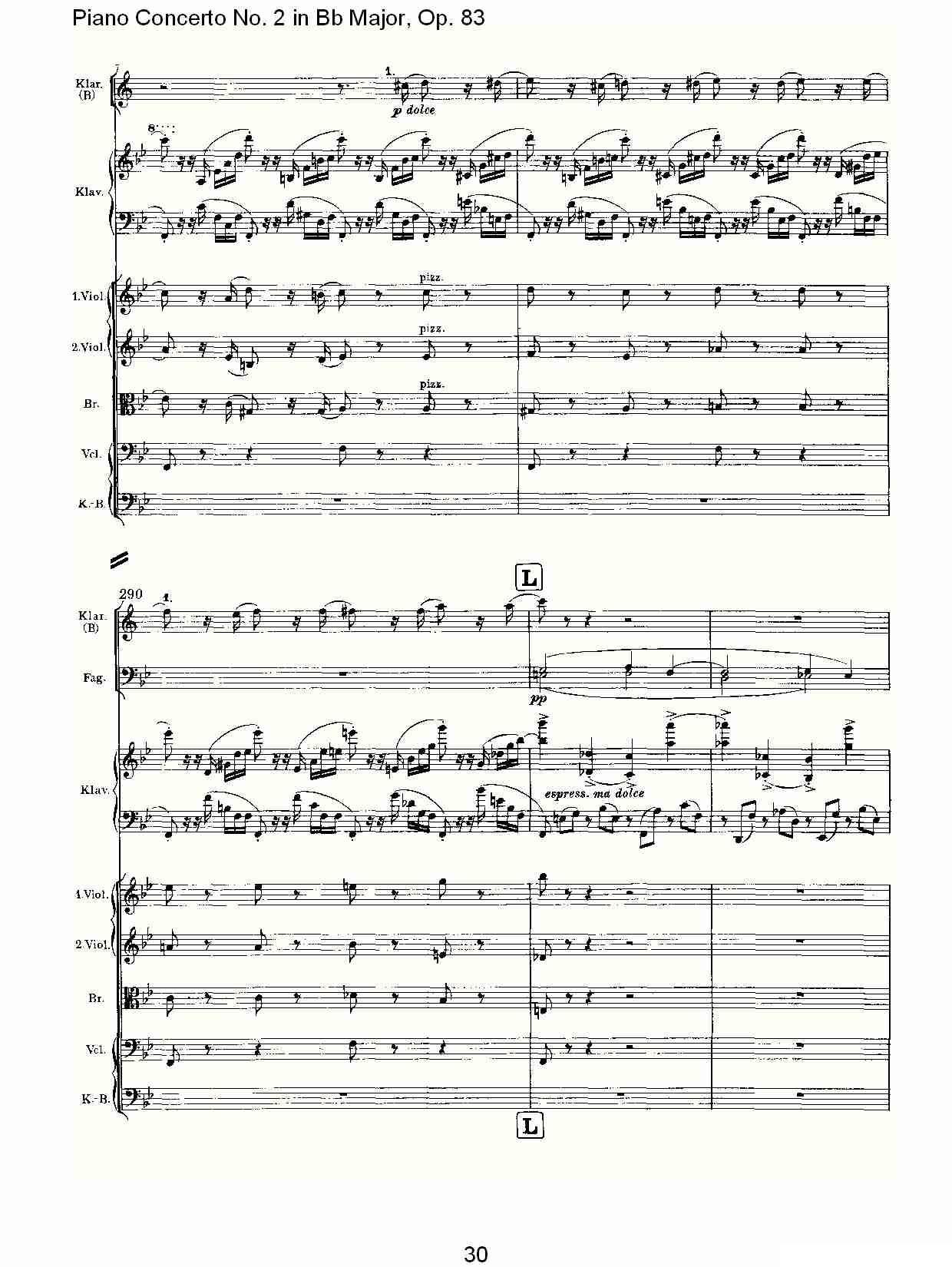 Bb大调钢琴第二协奏曲, Op.83第一乐章（一）钢琴曲谱（图31）