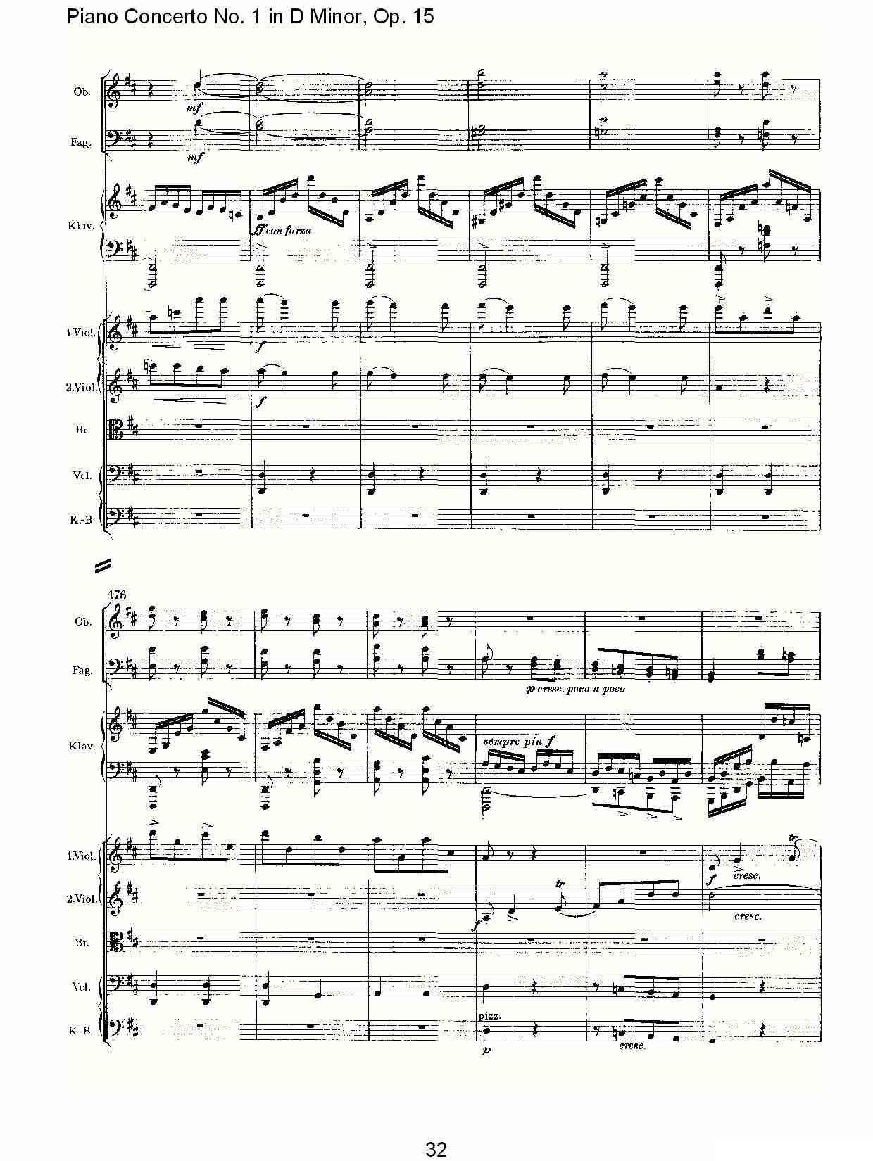 D小调钢琴第一协奏曲, Op.15第三乐章（二）钢琴曲谱（图2）