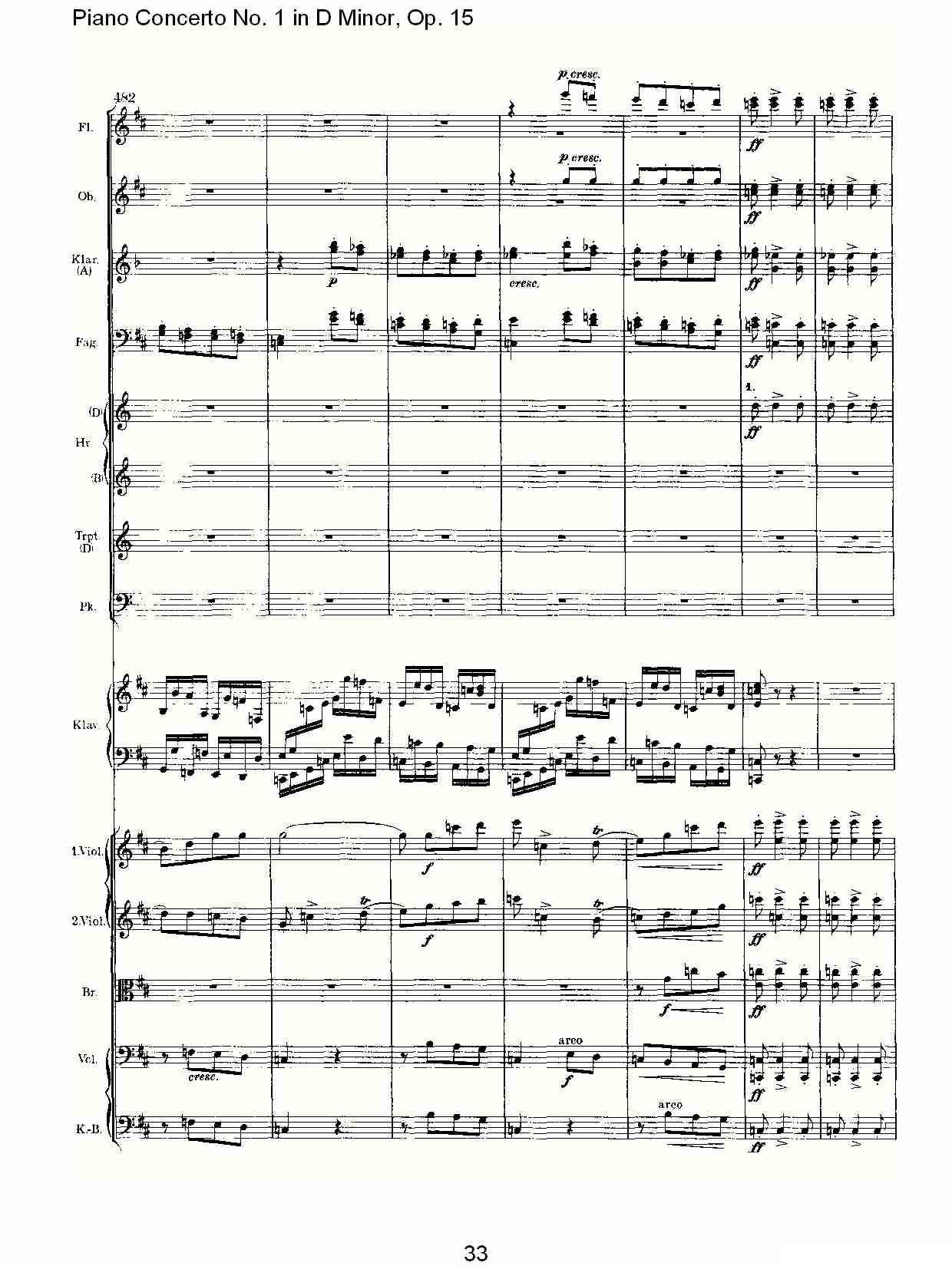 D小调钢琴第一协奏曲, Op.15第三乐章（二）钢琴曲谱（图3）
