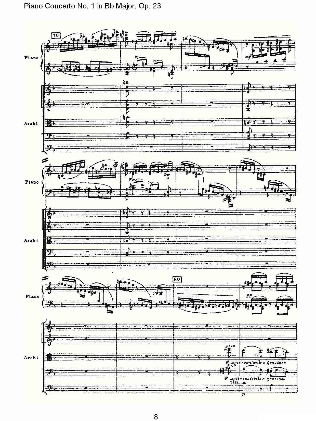 Bb大调第一钢琴协奏曲,Op.23第二乐章钢琴曲谱（图8）