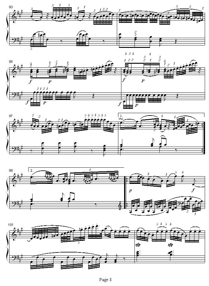 A大调钢琴奏鸣曲钢琴曲谱（图8）