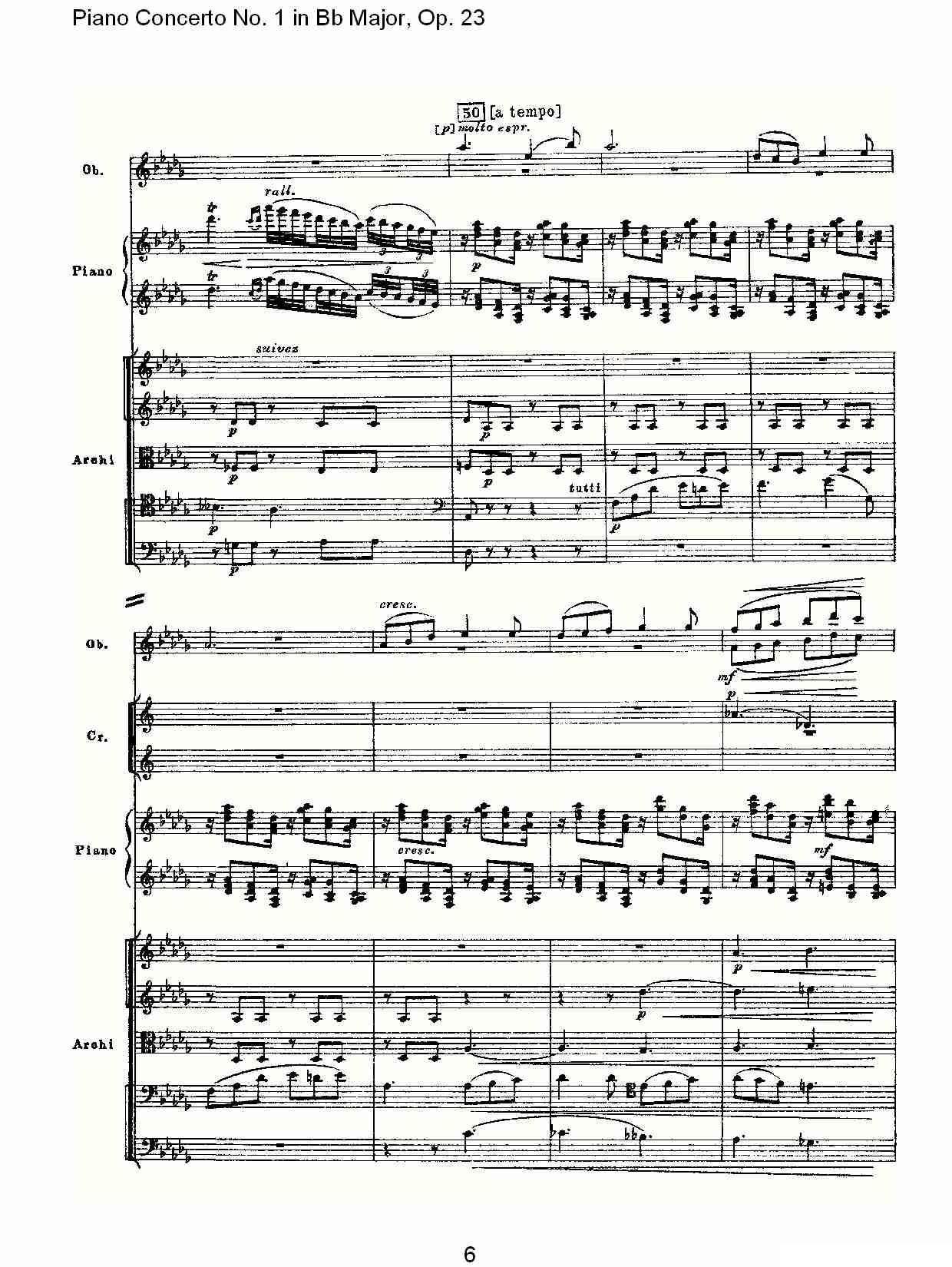 Bb大调第一钢琴协奏曲,Op.23第二乐章钢琴曲谱（图6）