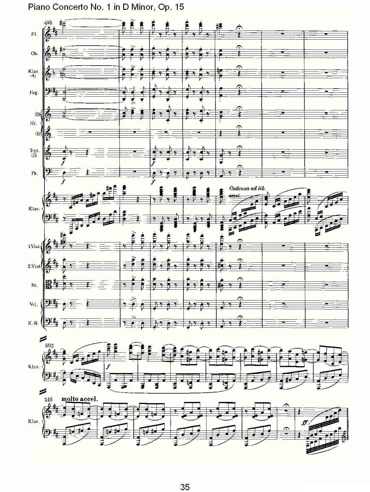 D小调钢琴第一协奏曲, Op.15第三乐章（二）钢琴曲谱（图5）