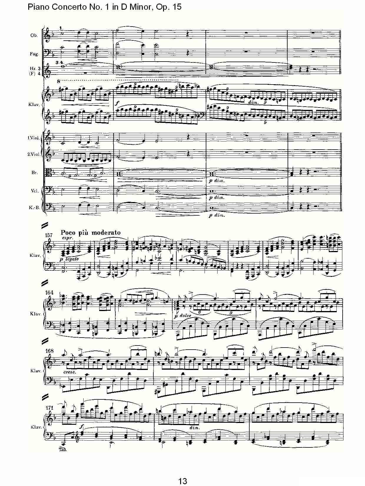 D小调钢琴第一协奏曲, Op.15第一乐章（一）钢琴曲谱（图13）
