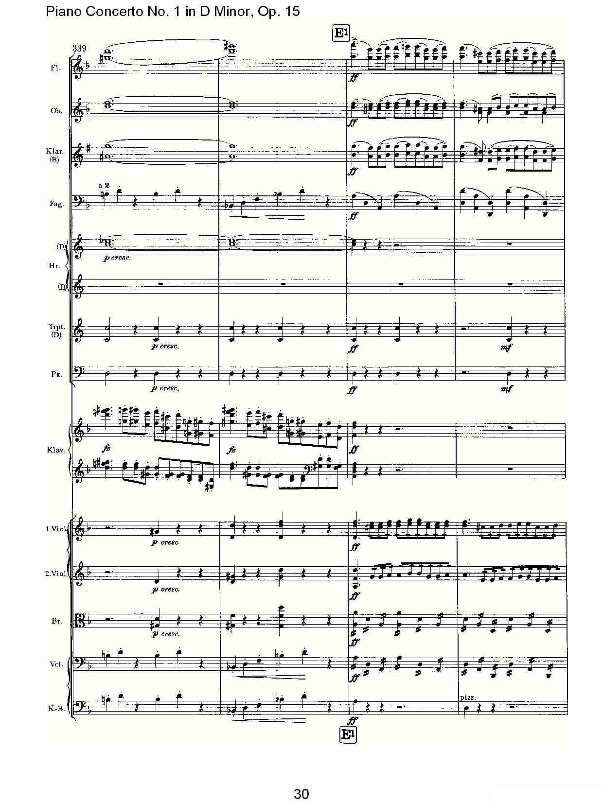 D小调钢琴第一协奏曲, Op.15第一乐章（一）钢琴曲谱（图30）