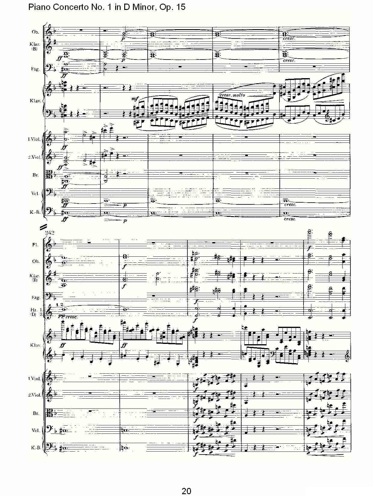 D小调钢琴第一协奏曲, Op.15第一乐章（一）钢琴曲谱（图20）