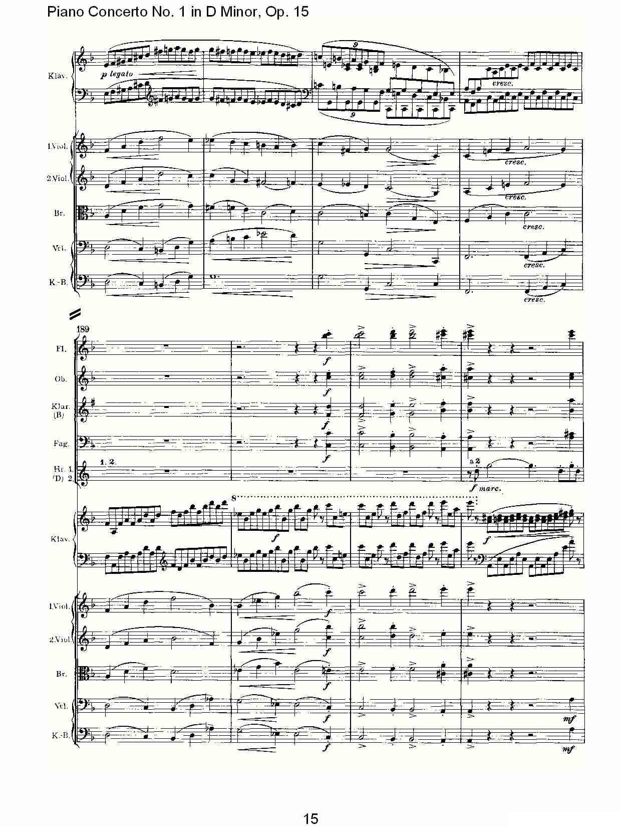 D小调钢琴第一协奏曲, Op.15第一乐章（一）钢琴曲谱（图15）
