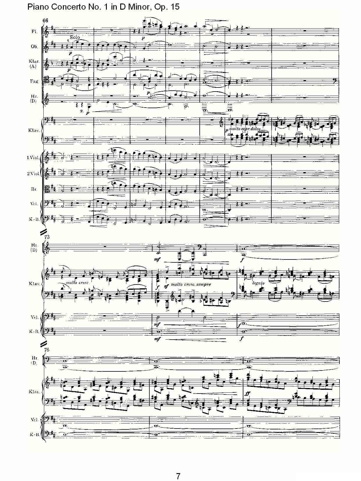 D小调钢琴第一协奏曲, Op.15第二乐章钢琴曲谱（图7）