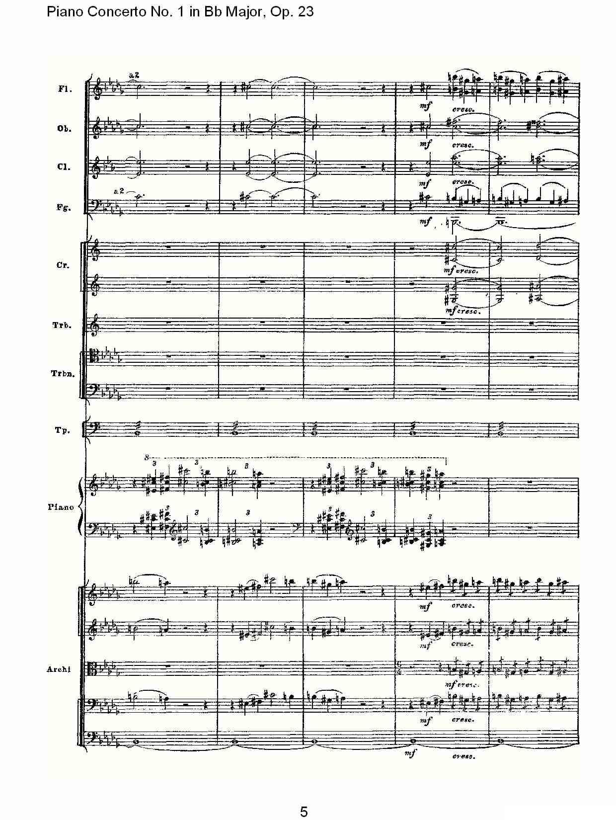 Bb大调第一钢琴协奏曲,Op.23第一乐章第二部（一）钢琴曲谱（图5）