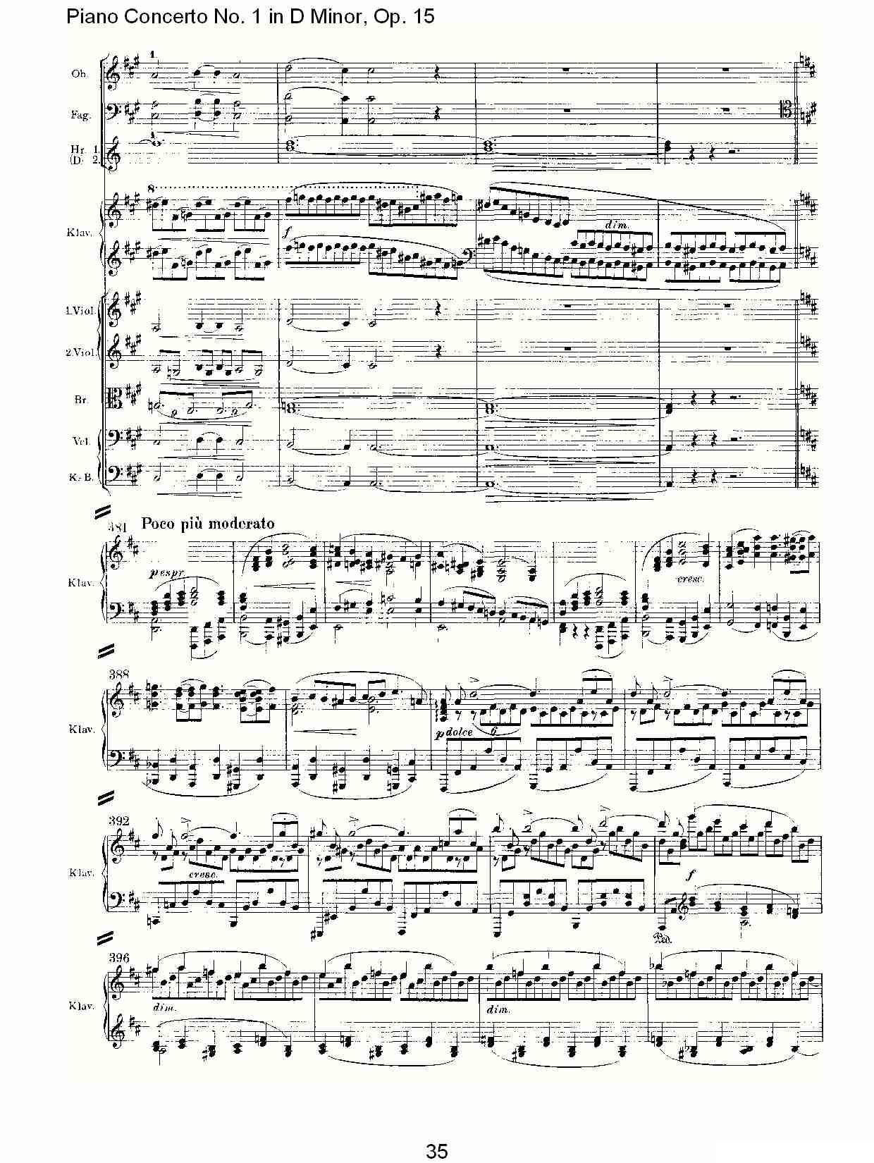 D小调钢琴第一协奏曲, Op.15第一乐章（二）钢琴曲谱（图5）