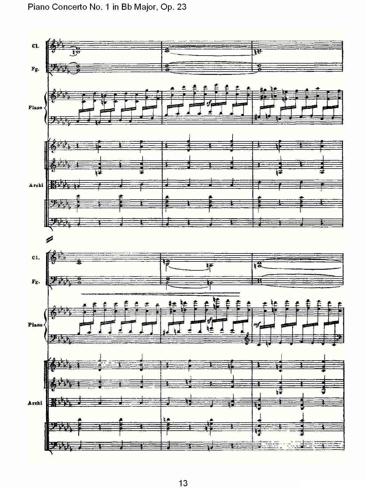 Bb大调第一钢琴协奏曲,Op.23第一乐章第二部（一）钢琴曲谱（图13）