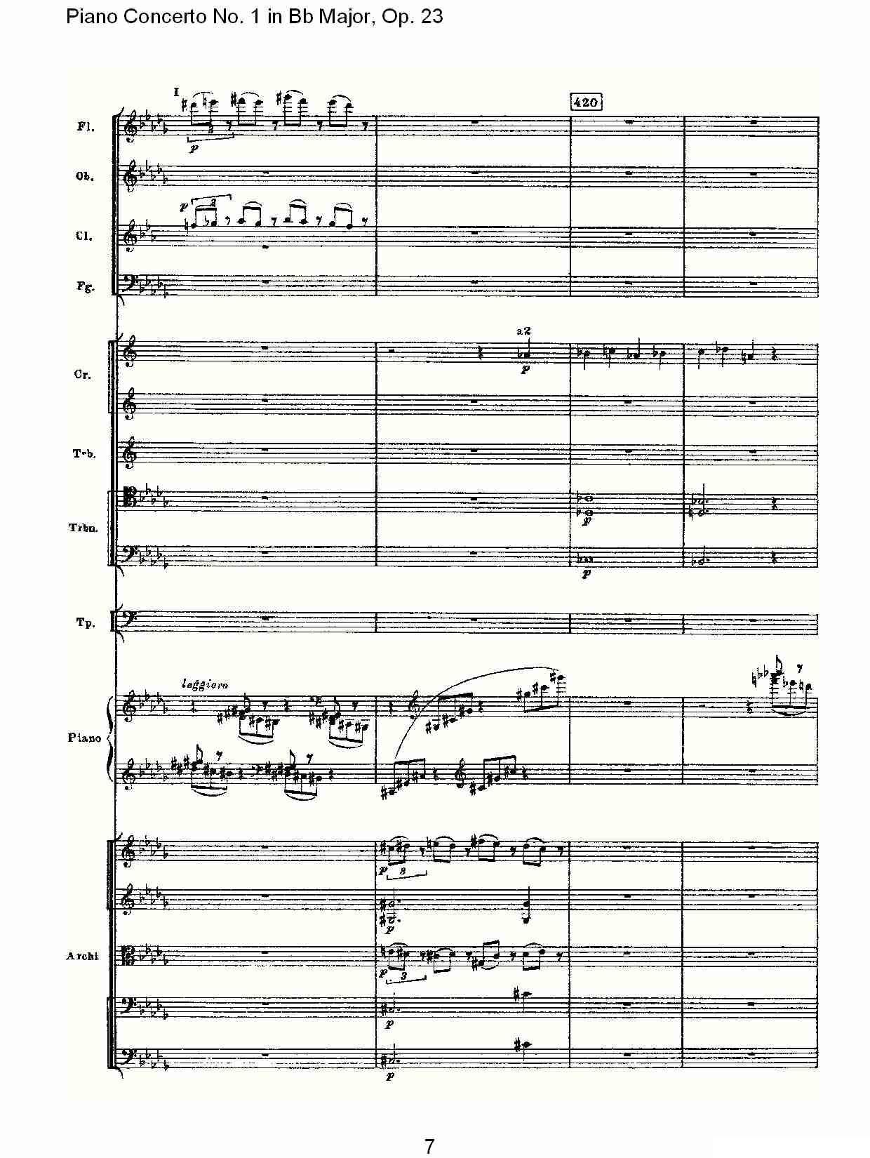 Bb大调第一钢琴协奏曲,Op.23第一乐章第二部（一）钢琴曲谱（图7）