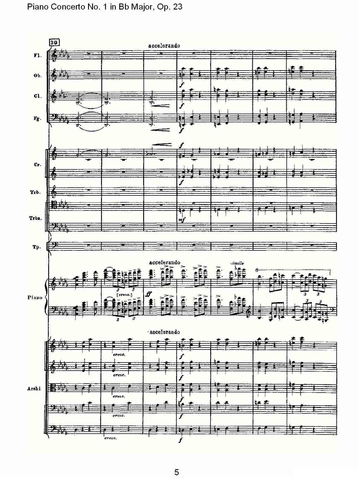 Bb大调第一钢琴协奏曲,Op.23第一乐章第一部（一）钢琴曲谱（图5）