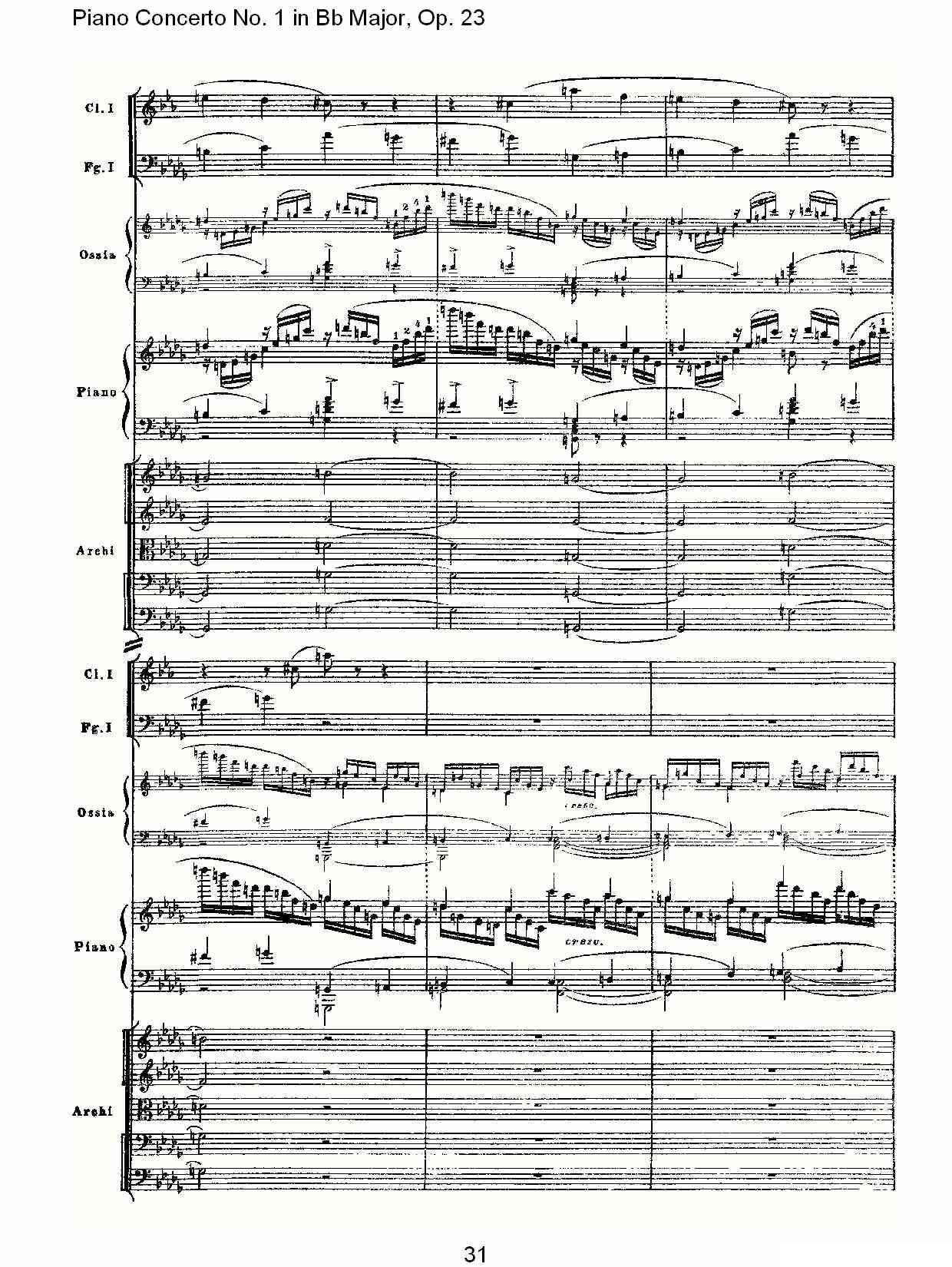 Bb大调第一钢琴协奏曲,Op.23第一乐章第一部（一）钢琴曲谱（图31）