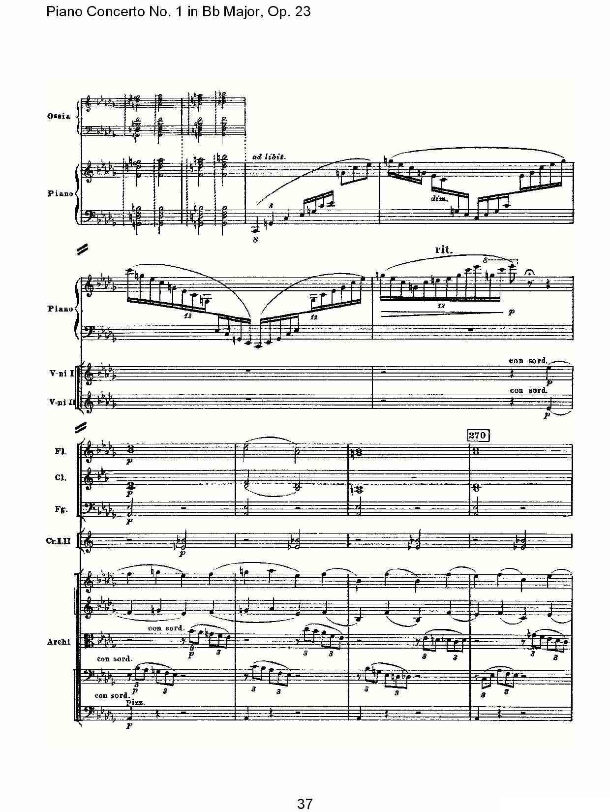 Bb大调第一钢琴协奏曲,Op.23第一乐章第一部（一）钢琴曲谱（图37）