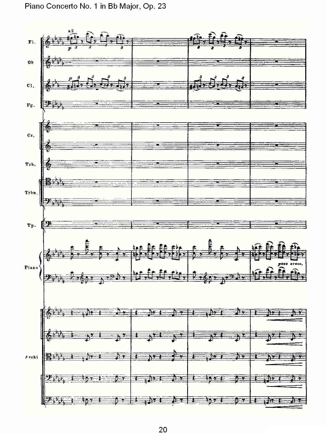 Bb大调第一钢琴协奏曲,Op.23第一乐章第一部（一）钢琴曲谱（图20）