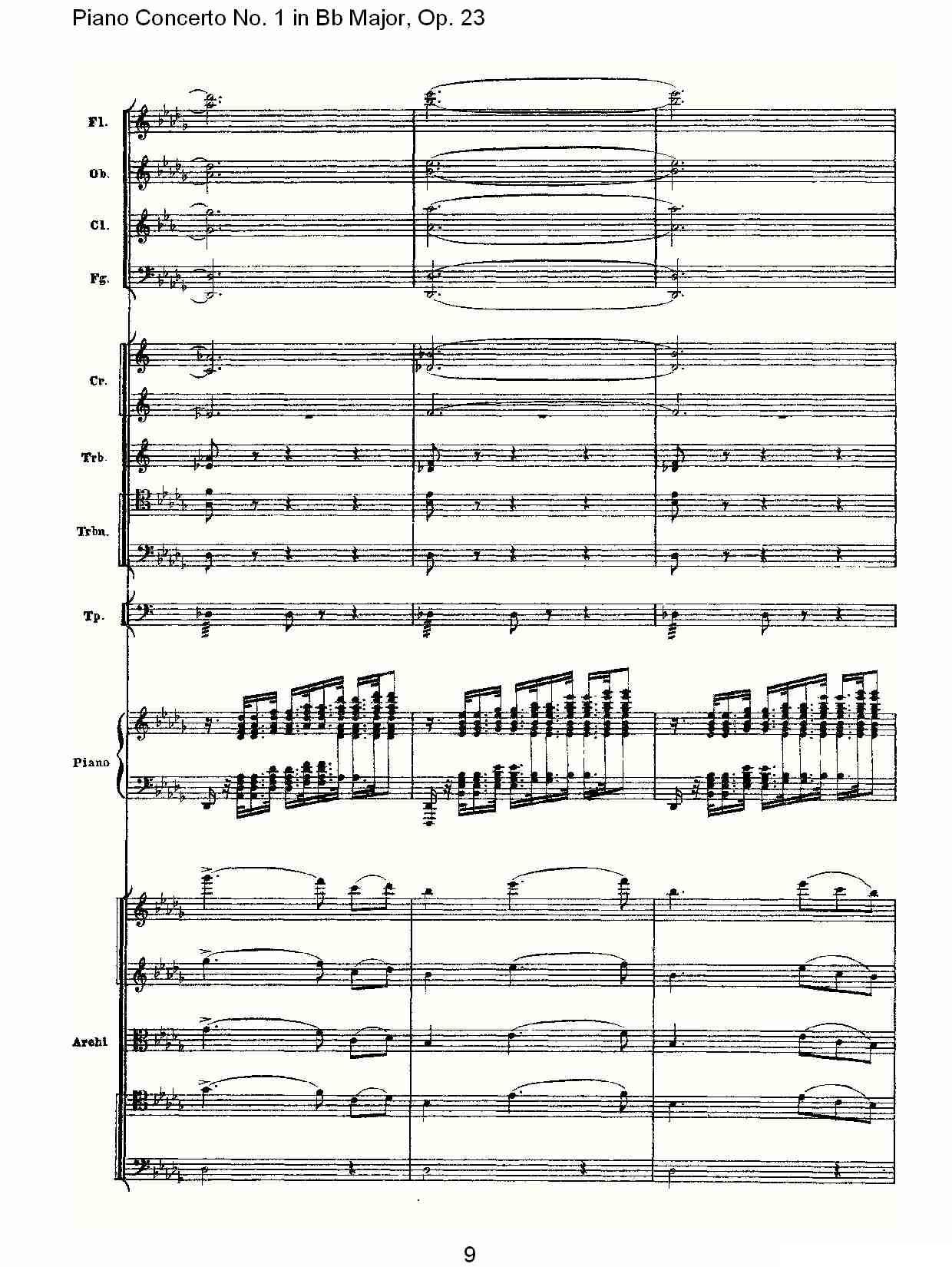 Bb大调第一钢琴协奏曲,Op.23第一乐章第一部（一）钢琴曲谱（图9）