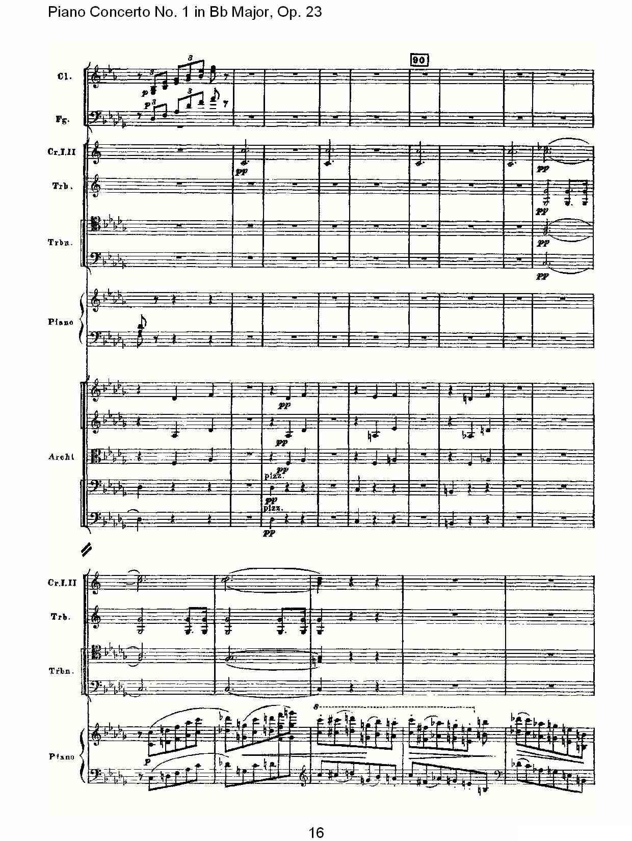 Bb大调第一钢琴协奏曲,Op.23第一乐章第一部（一）钢琴曲谱（图16）