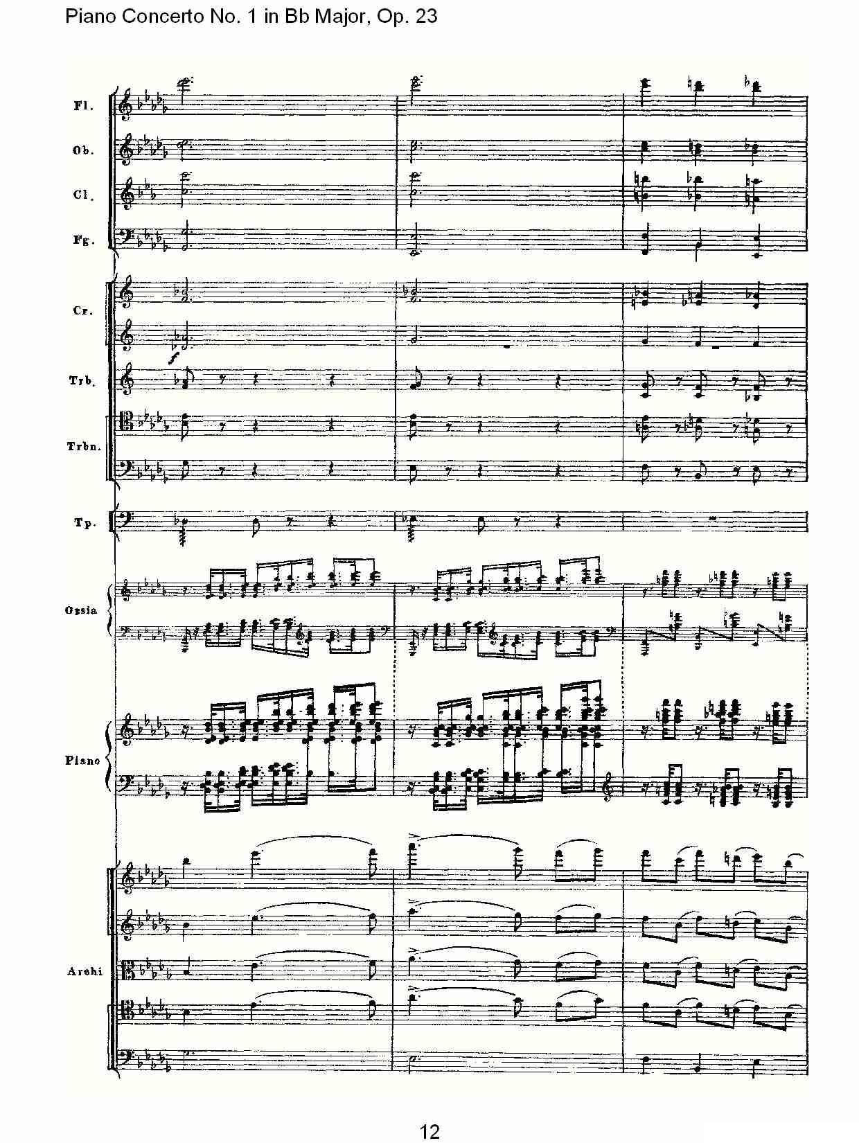 Bb大调第一钢琴协奏曲,Op.23第一乐章第一部（一）钢琴曲谱（图12）