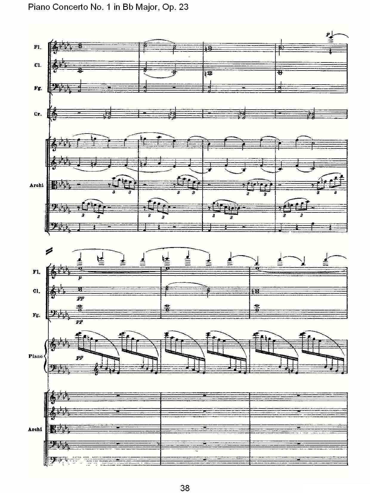 Bb大调第一钢琴协奏曲,Op.23第一乐章第一部（一）钢琴曲谱（图38）
