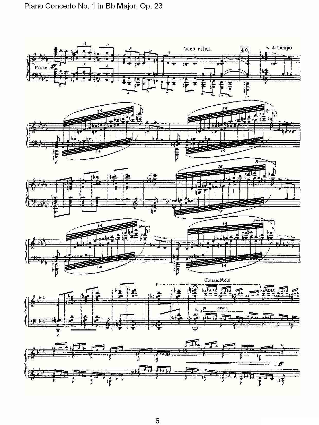 Bb大调第一钢琴协奏曲,Op.23第一乐章第一部（一）钢琴曲谱（图6）